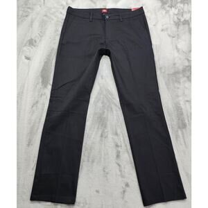 NEW Dickies Pants Women 15 Juniors Black Classic Fit Straight Leg Stretch Office